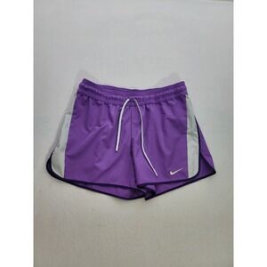 Nike Dri-Fit Running Short Purple Womens L‎ Drawstring Gym Casual